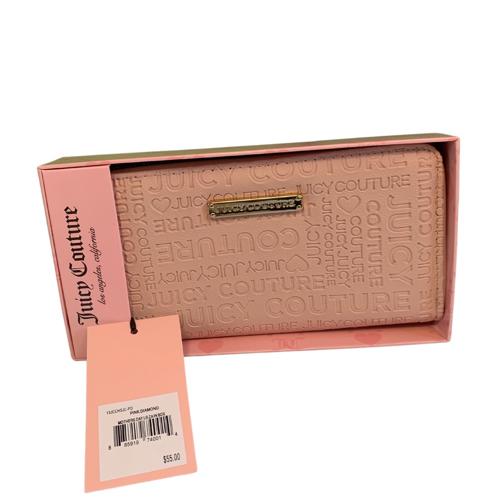 Juicy Couture Pink Diamond Zip Around Wallet in Box